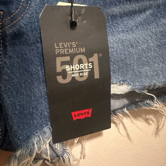 Levi's Distressed Blue Jean Shorts - Picture 3 of 6